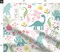Cute Dinosaurs Pink Teal Aqua Whimsical Floral Sweet Girly Stegosaurus T-Rex Triceratops Custom Printed Fabric by Spoonflower Various Fabrics by the Yard or Fat Quarter